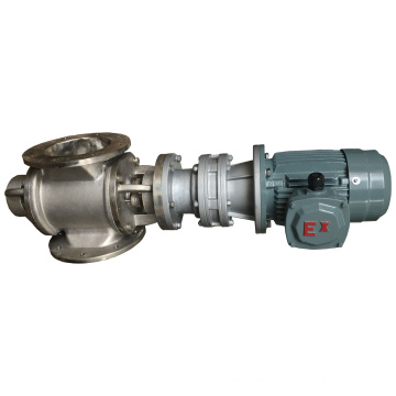 Industrial rotating air lock valve discharge rotary feeder